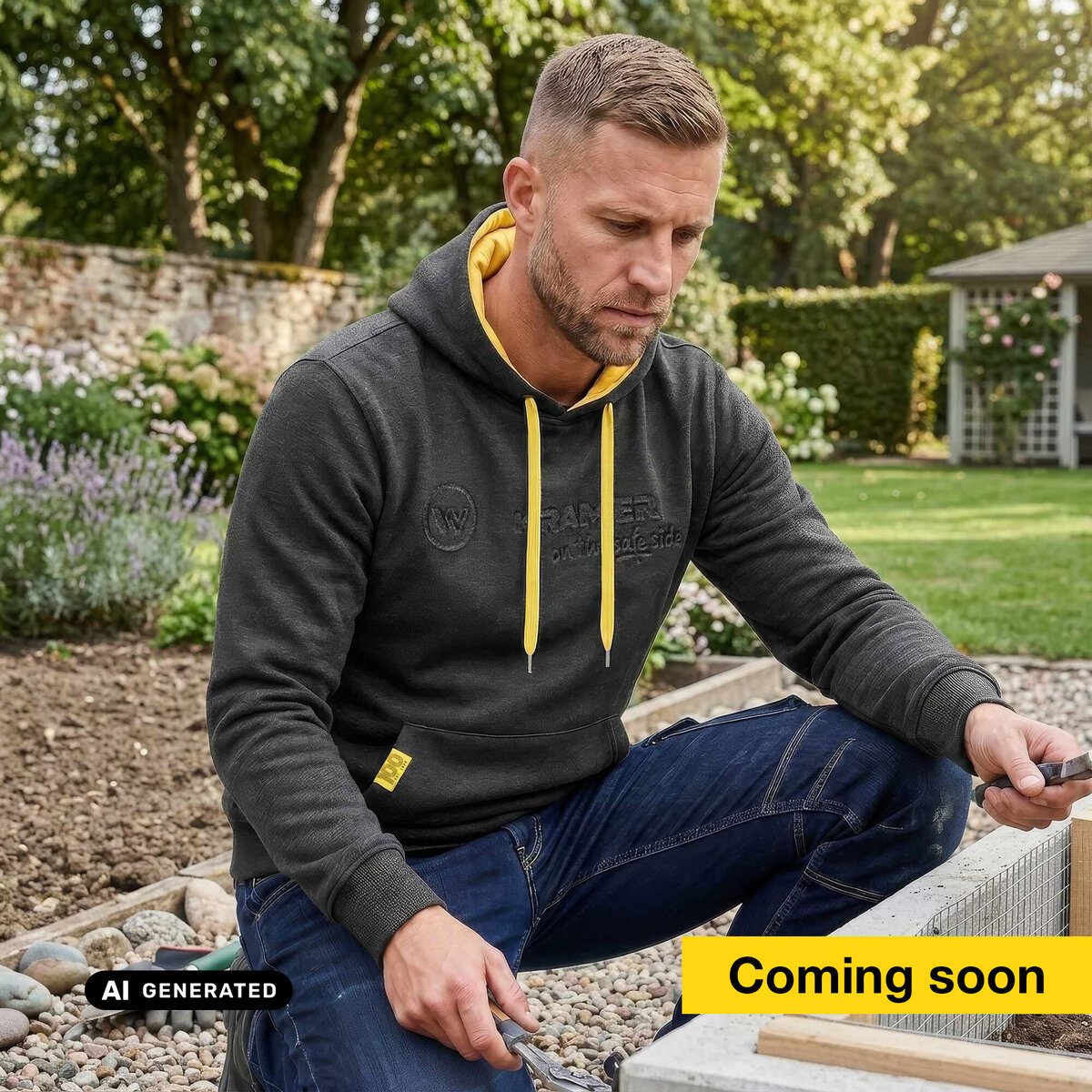 Hoodie Herren mit farbigen Akzenten