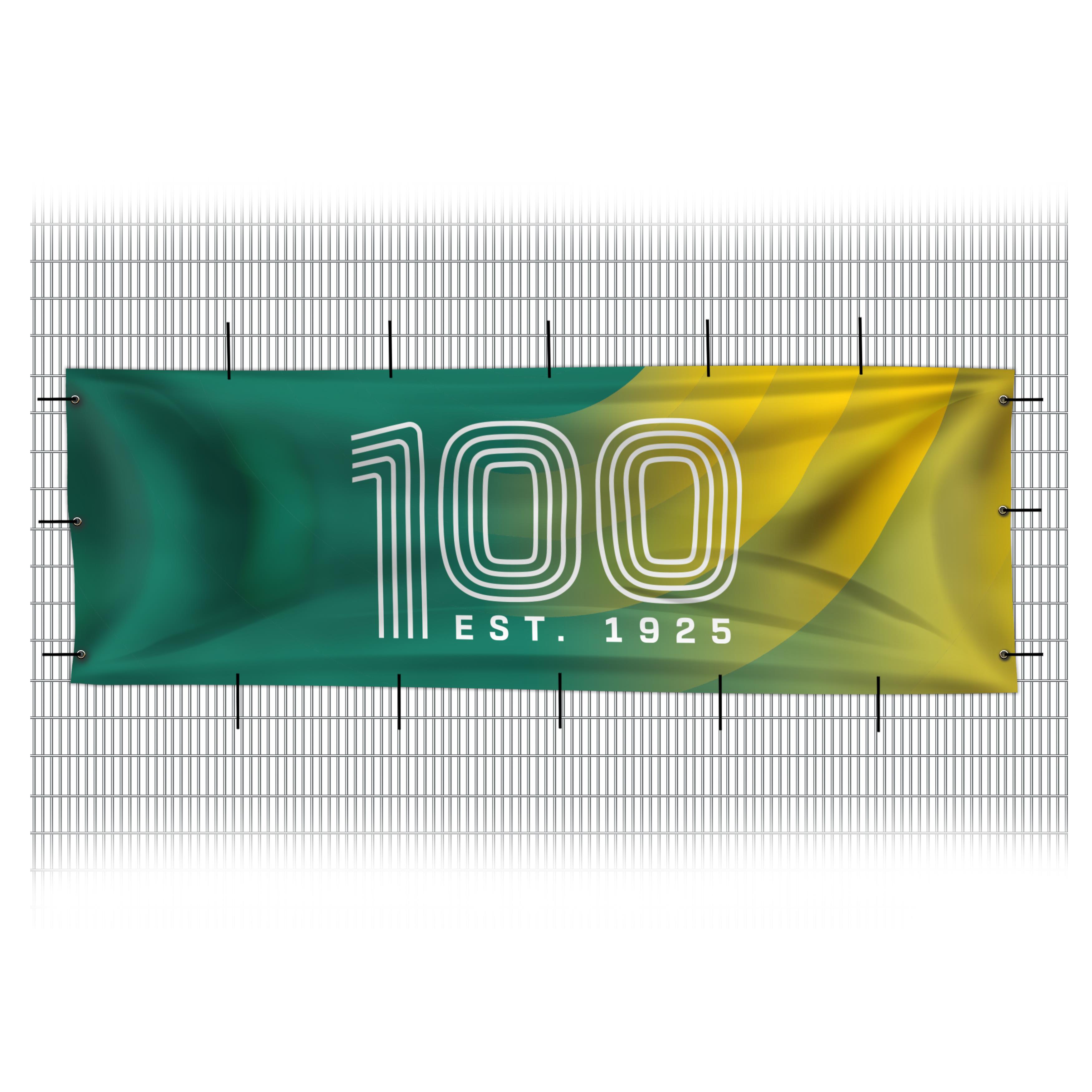 Barrier banner ‘100 years’